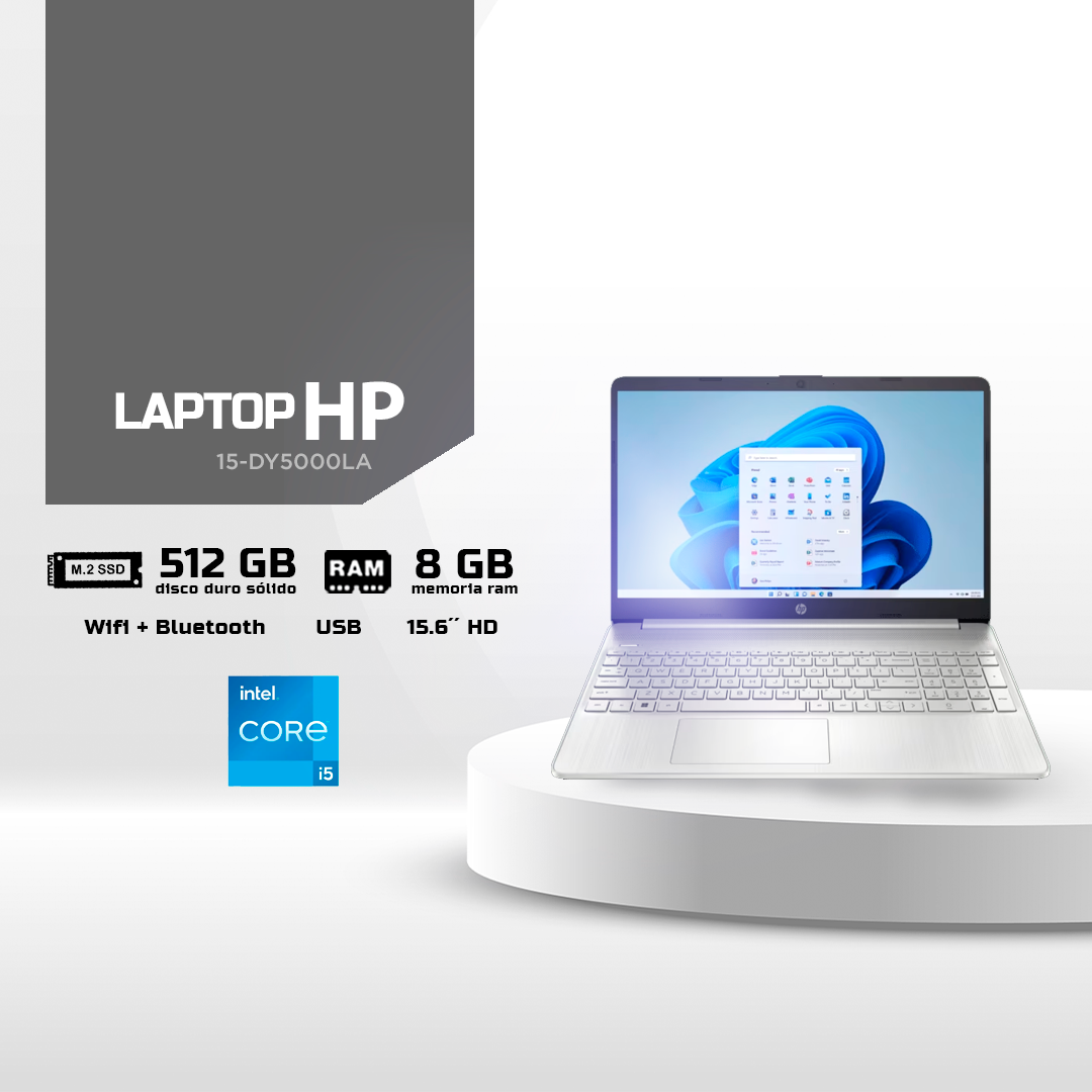 Laptop Hp 15 Dy5000la Intel Core I5 1235u Ram 8gb 512gb Ssd 156″ Fhd Grupodtc 0580